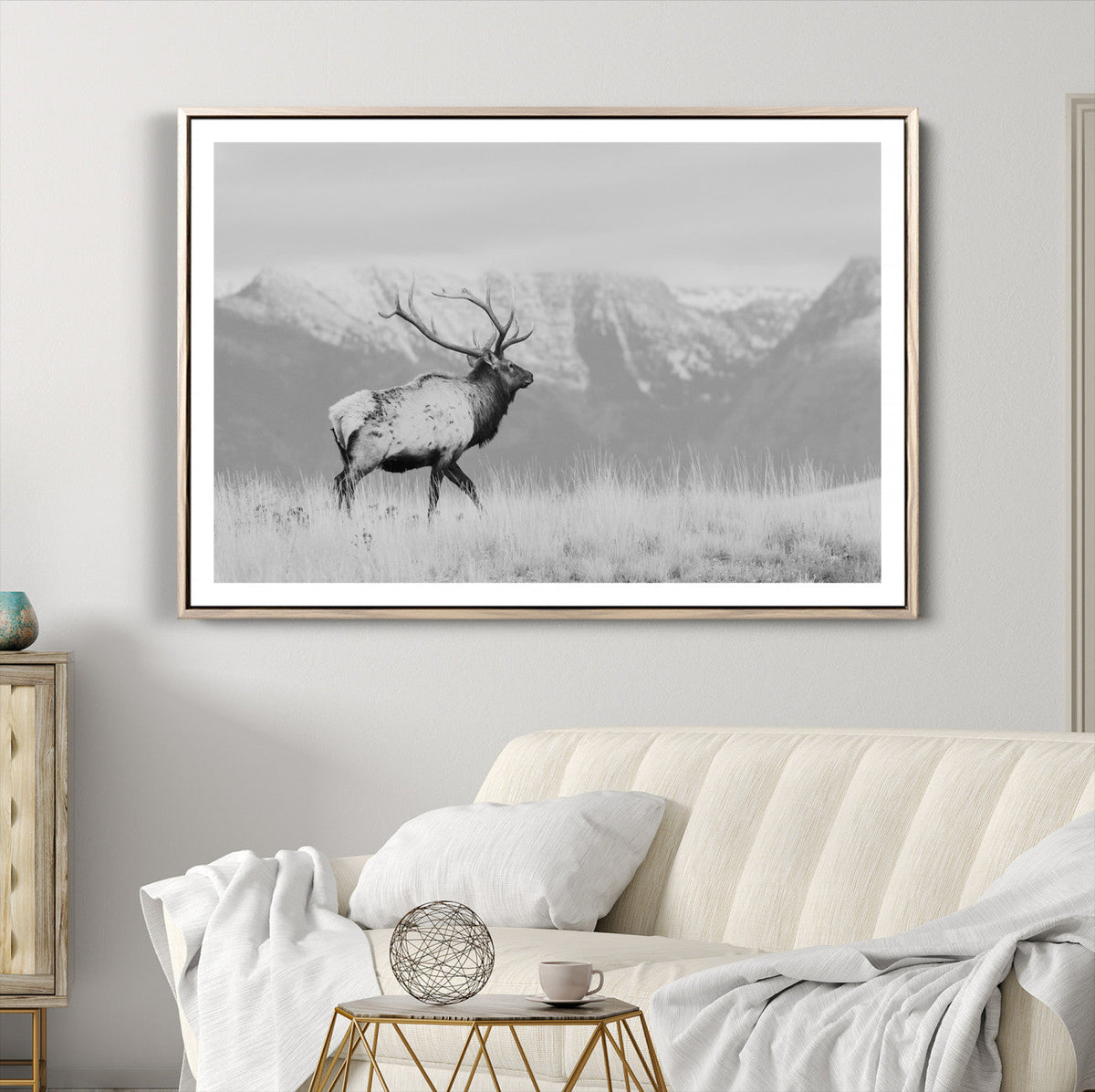 Rustic Elk Wall Art Canvas Print – Framed Majestic Wildlife