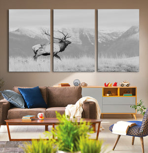 Rustic Elk Wall Art Canvas Print – Framed Majestic Wildlife