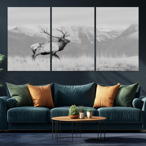 Rustic Elk Wall Art Canvas Print – Framed Majestic Wildlife