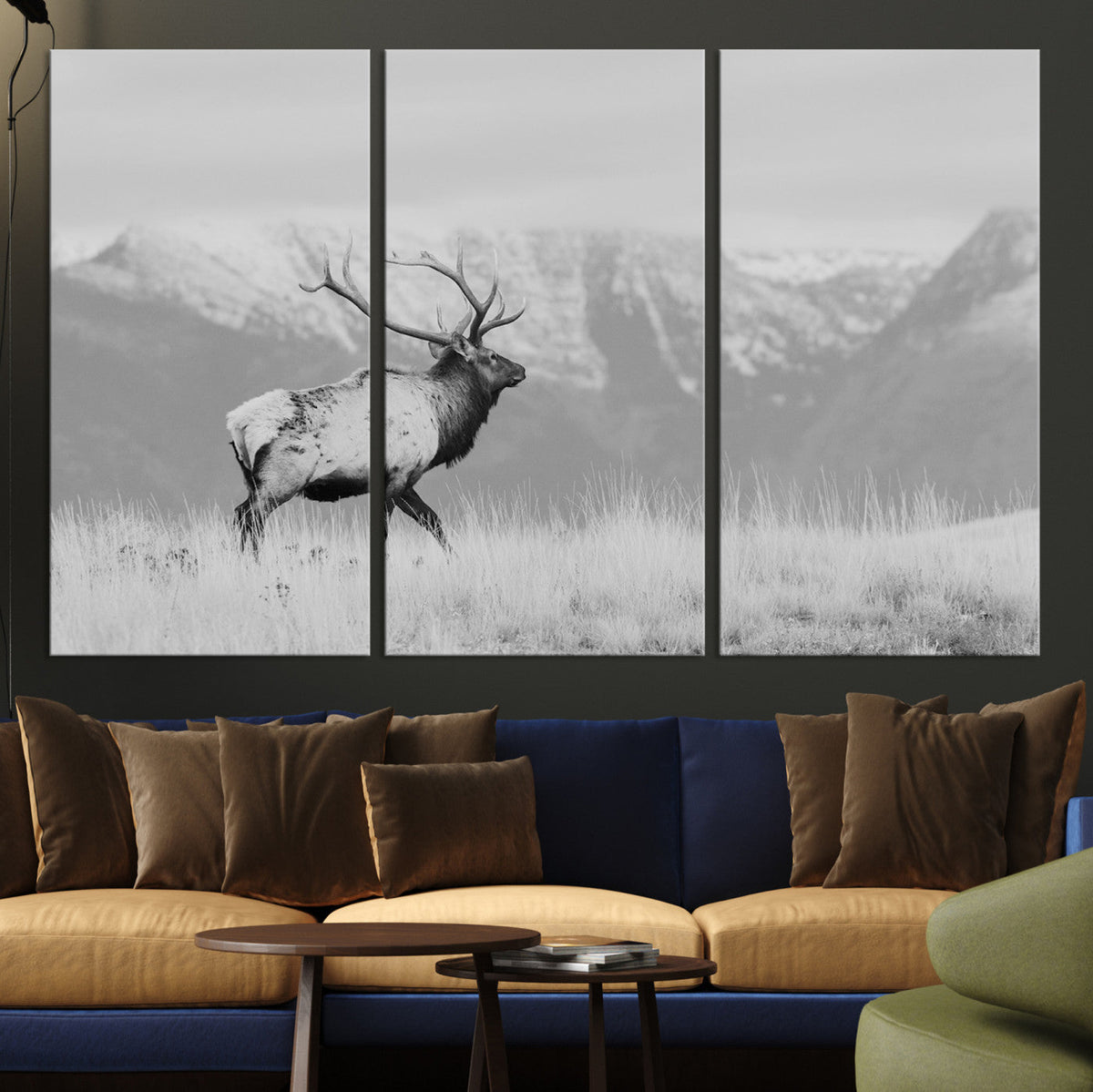 Rustic Elk Wall Art Canvas Print – Framed Majestic Wildlife