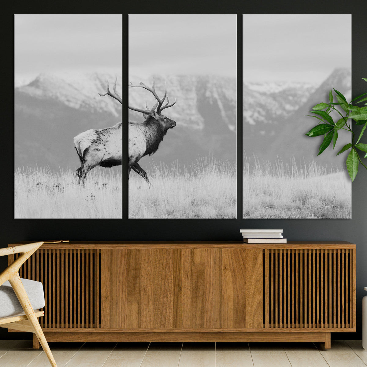 Rustic Elk Wall Art Canvas Print – Framed Majestic Wildlife