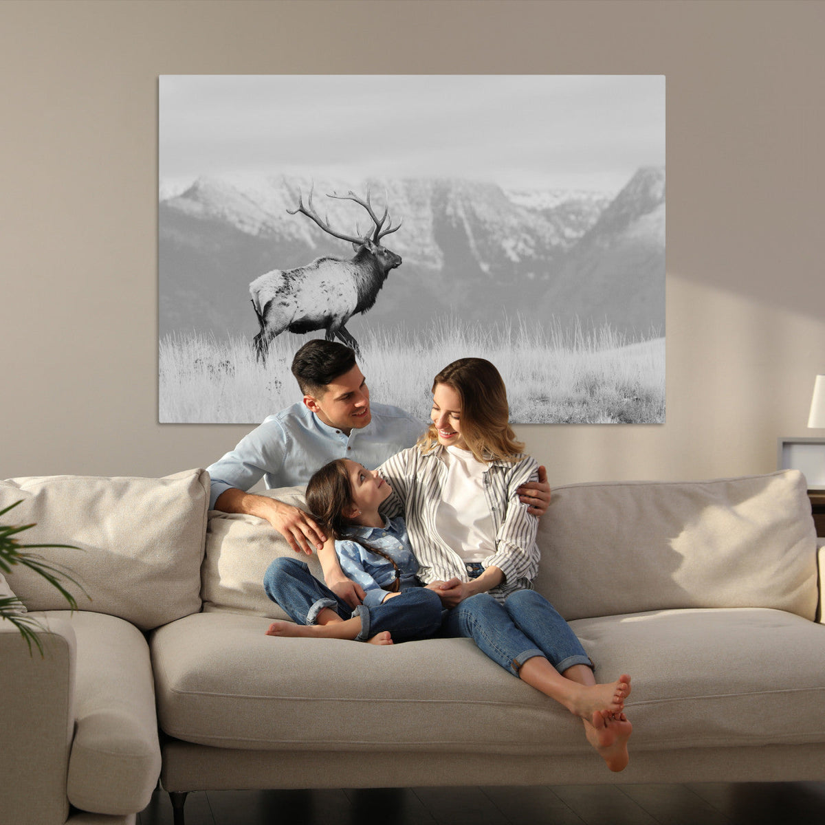 Rustic Elk Wall Art Canvas Print – Framed Majestic Wildlife