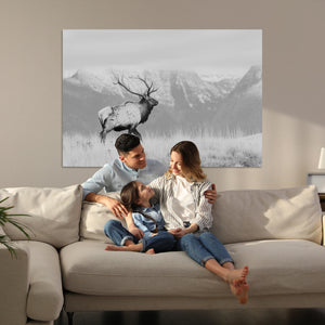 Rustic Elk Wall Art Canvas Print – Framed Majestic Wildlife
