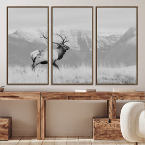 Rustic Elk Wall Art Canvas Print – Framed Majestic Wildlife