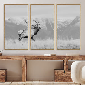 Rustic Elk Wall Art Canvas Print – Framed Majestic Wildlife