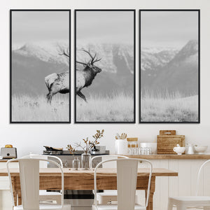 Rustic Elk Wall Art Canvas Print – Framed Majestic Wildlife