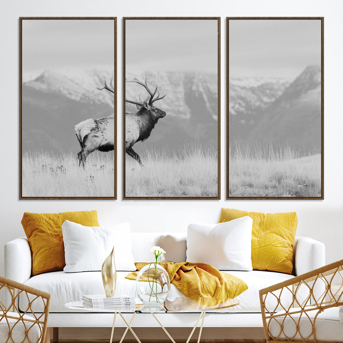 Rustic Elk Wall Art Canvas Print – Framed Majestic Wildlife