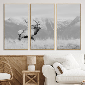 Rustic Elk Wall Art Canvas Print – Framed Majestic Wildlife