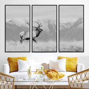 Rustic Elk Wall Art Canvas Print – Framed Majestic Wildlife