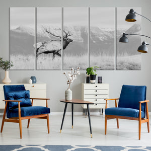 Rustic Elk Wall Art Canvas Print – Framed Majestic Wildlife