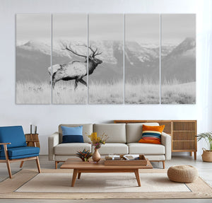 Rustic Elk Wall Art Canvas Print – Framed Majestic Wildlife