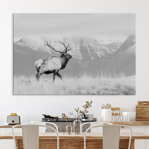 Rustic Elk Wall Art Canvas Print – Framed Majestic Wildlife