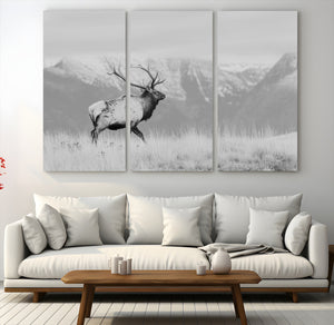 Rustic Elk Wall Art Canvas Print – Framed Majestic Wildlife