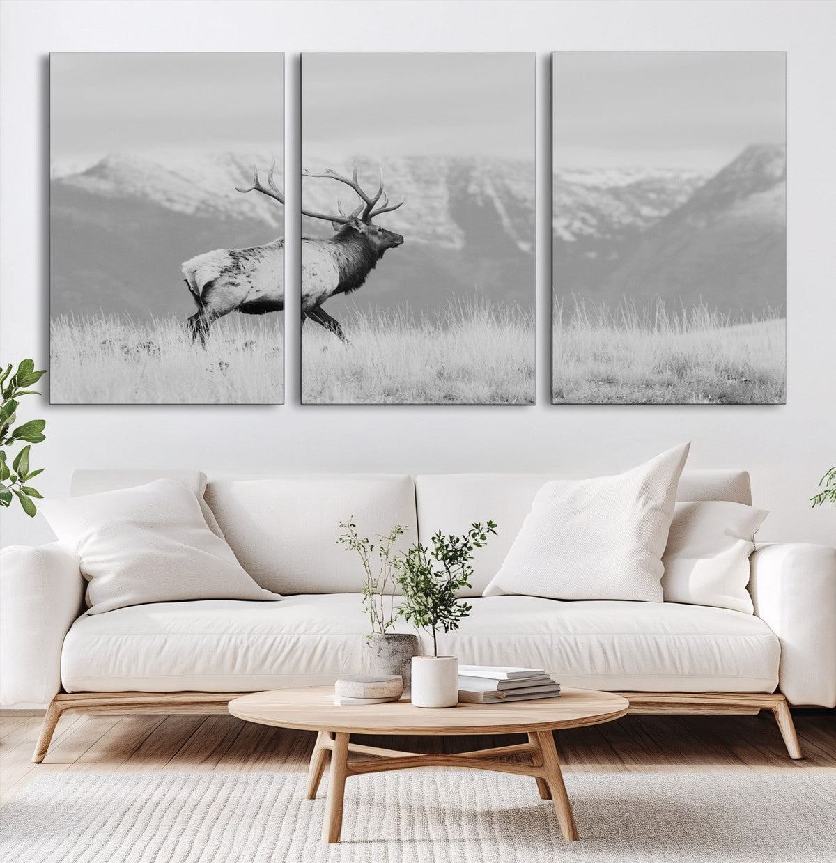Rustic Elk Wall Art Canvas Print – Framed Majestic Wildlife