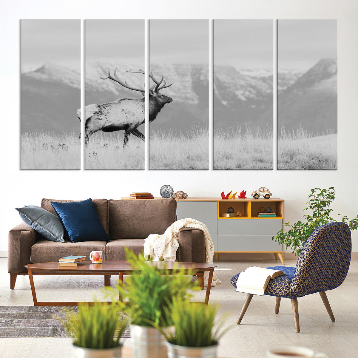 Rustic Elk Wall Art Canvas Print – Framed Majestic Wildlife
