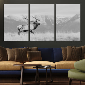 Rustic Elk Wall Art Canvas Print – Framed Majestic Wildlife