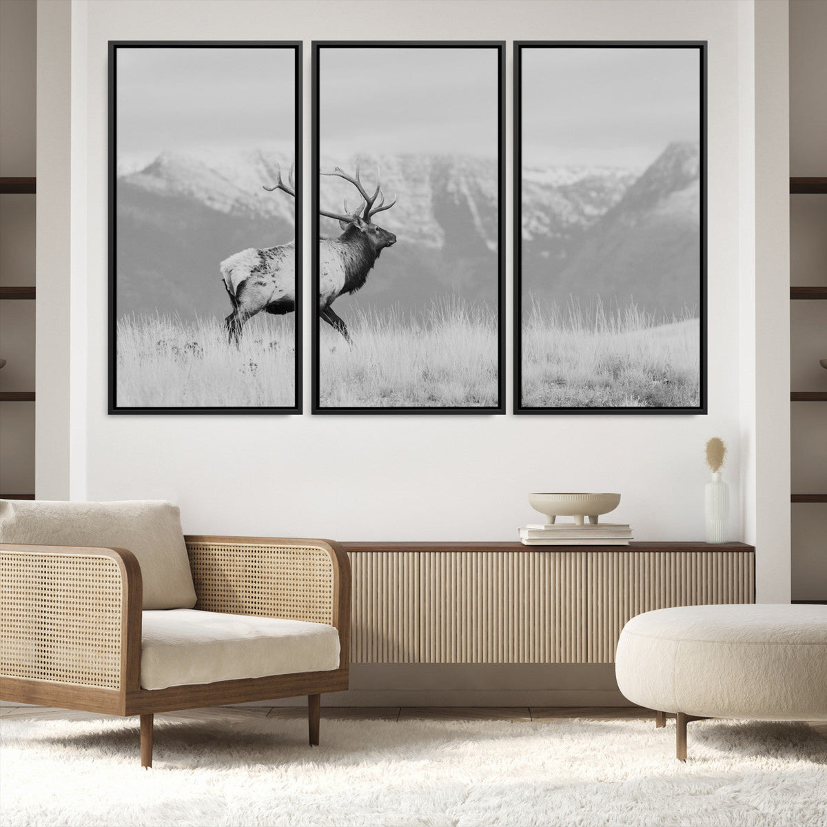 Rustic Elk Wall Art Canvas Print – Framed Majestic Wildlife