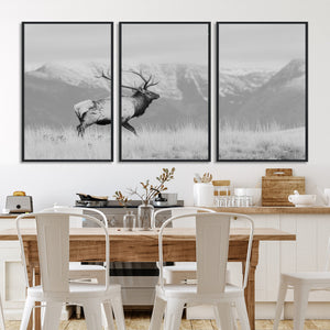 Rustic Elk Wall Art Canvas Print – Framed Majestic Wildlife