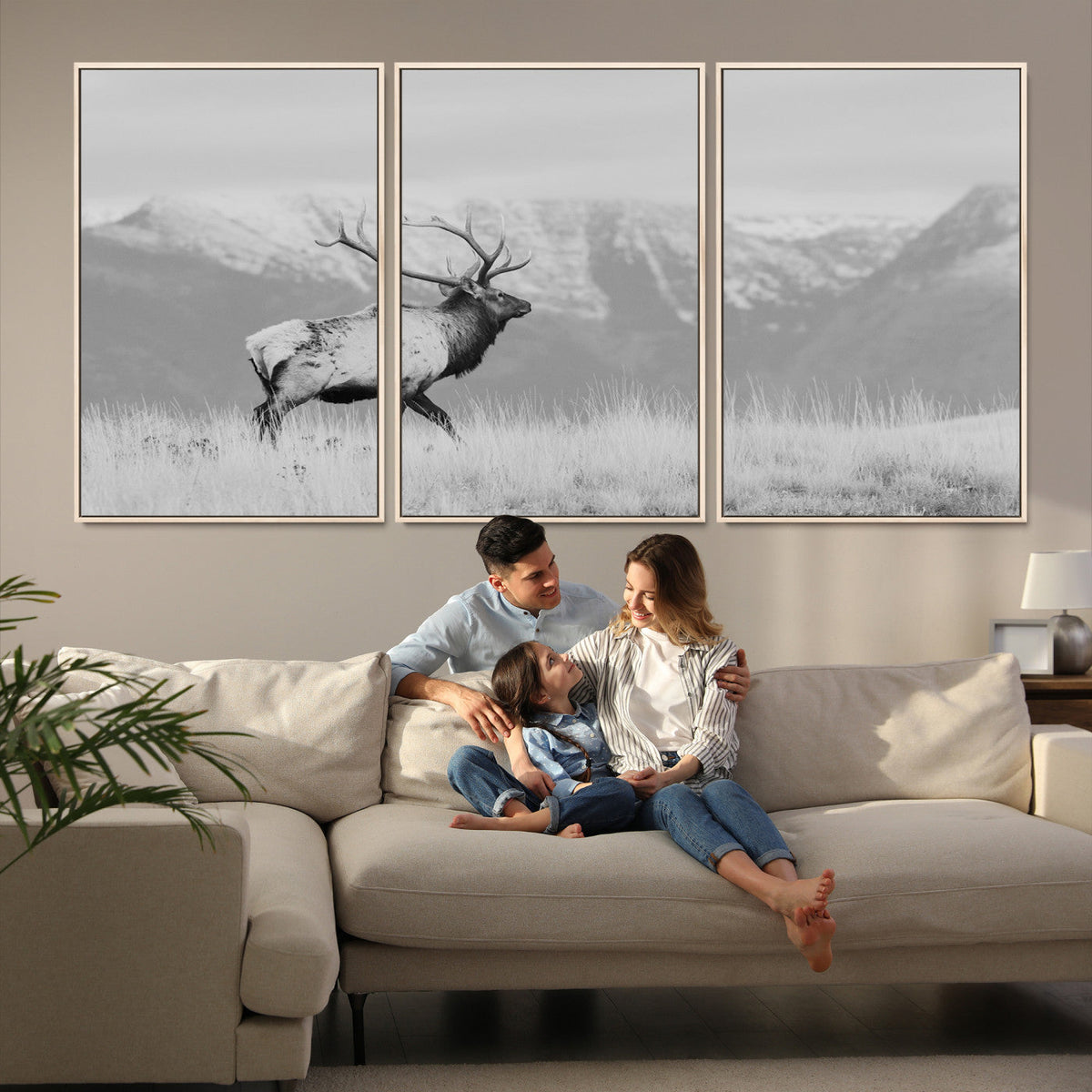 Rustic Elk Wall Art Canvas Print – Framed Majestic Wildlife
