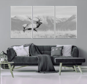 Rustic Elk Wall Art Canvas Print – Framed Majestic Wildlife