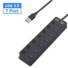 4/7-Port USB 3.0 Hub with LED Indicator Switch for Laptop Flash Drive Hard Disk