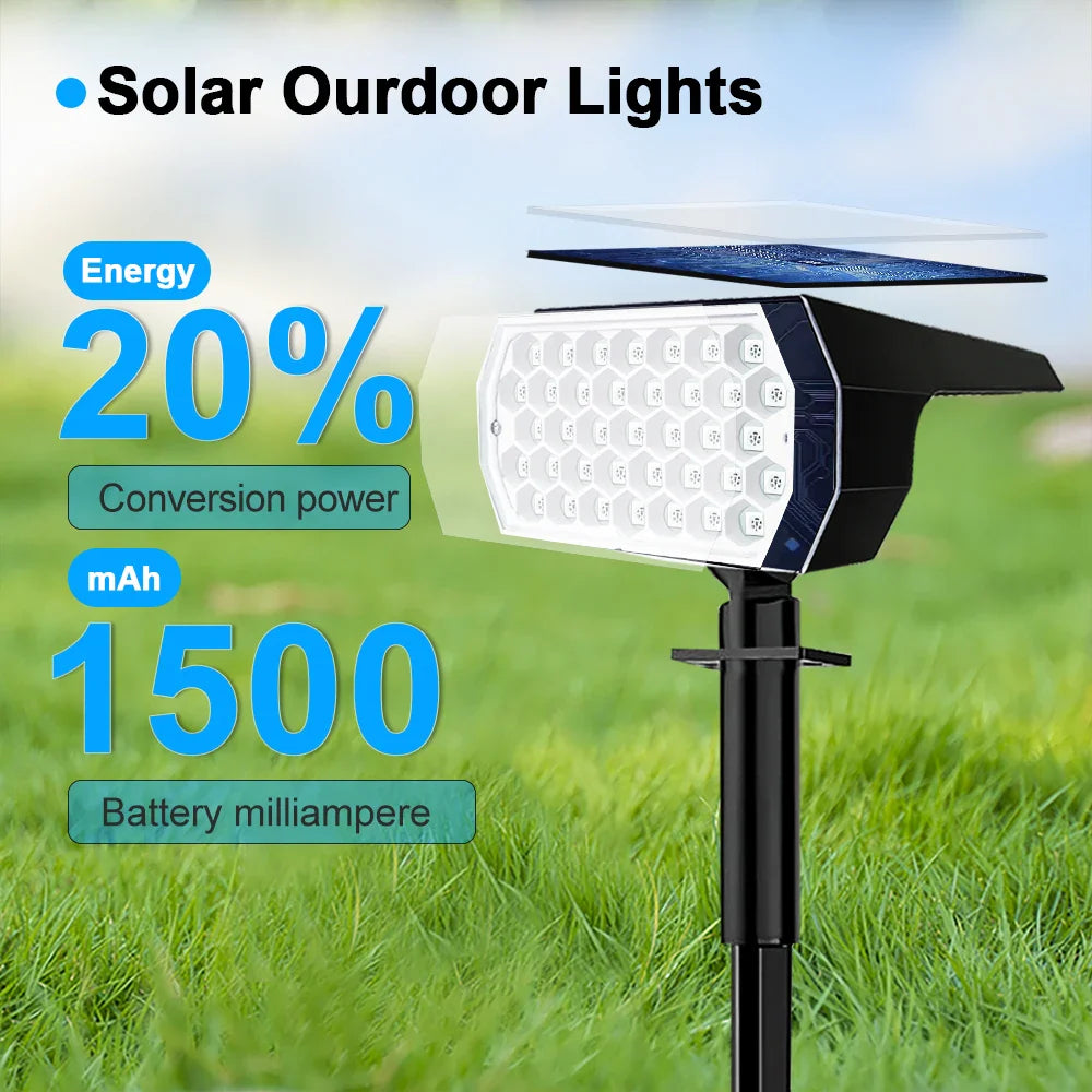 RGB Solar Landscape Spotlights Outdoor Waterproof LED Lights for Garden Decor
