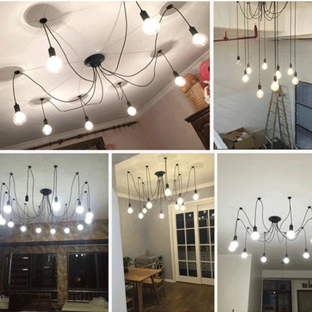 DIY Spider Chandelier Vintage Industrial Pendant Ceiling Light Home Hanging Lamp