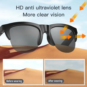 Bluetooth Smart Glasses V5.3 Wireless Sunglasses HIFI Call UV Protection Outdoor
