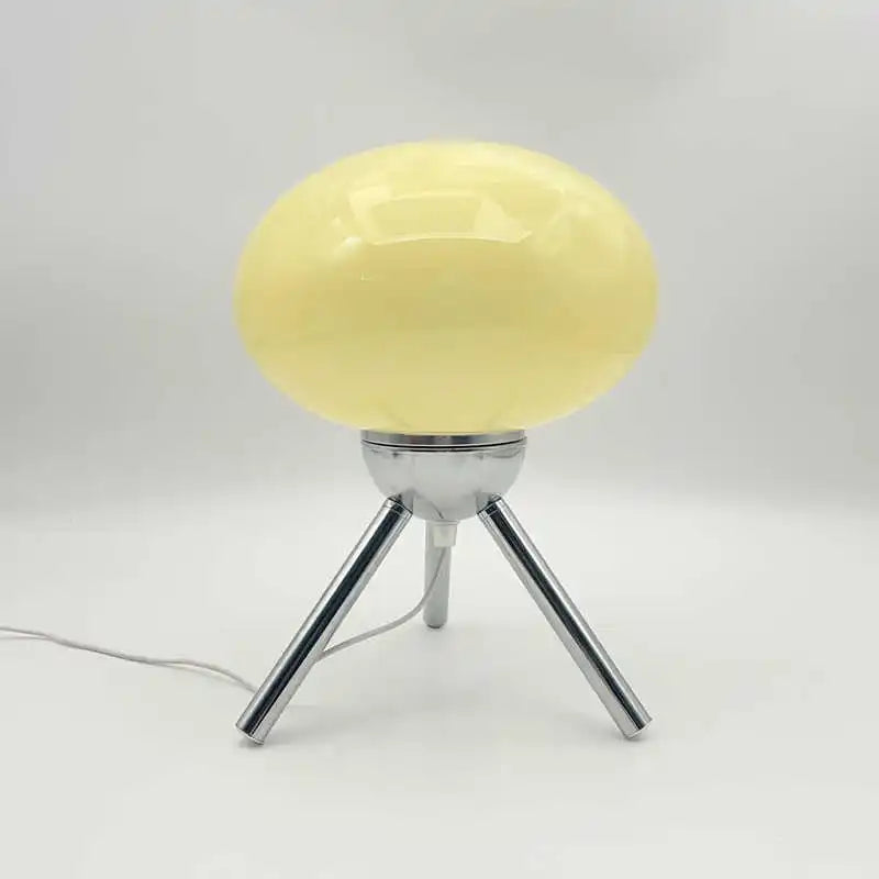 Artistic Spherical Glass Table Lamp Tripod Base Decorative Ambient Lamp for Home