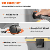 15L Wet Dry Vacuum Cleaner 1200W Strong Suction Air Blower for Car Home