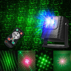DJ Party Light Mini Projector with 60 Patterns LED Disco Stage Lamp Remote for Events