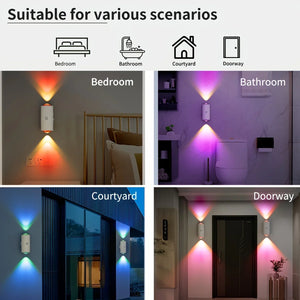 Motion Sensor RGB Night Light Magnetic Wireless Rechargeable LED Wall Sunset Lamp