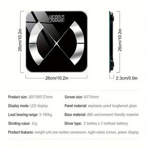 Smart Digital Scale – USB Rechargeable with LED Display and Bluetooth Connectivity