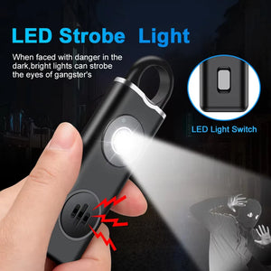 Personal Safety Alarm for Women Children Elderly 130dB Loud Rechargeable Keychain