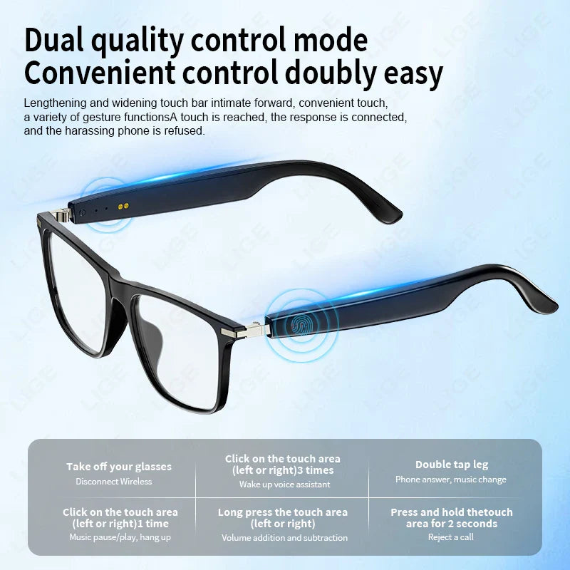 Bluetooth Smart Glasses Anti UV Sunglasses Wireless Call Headphones Outdoor