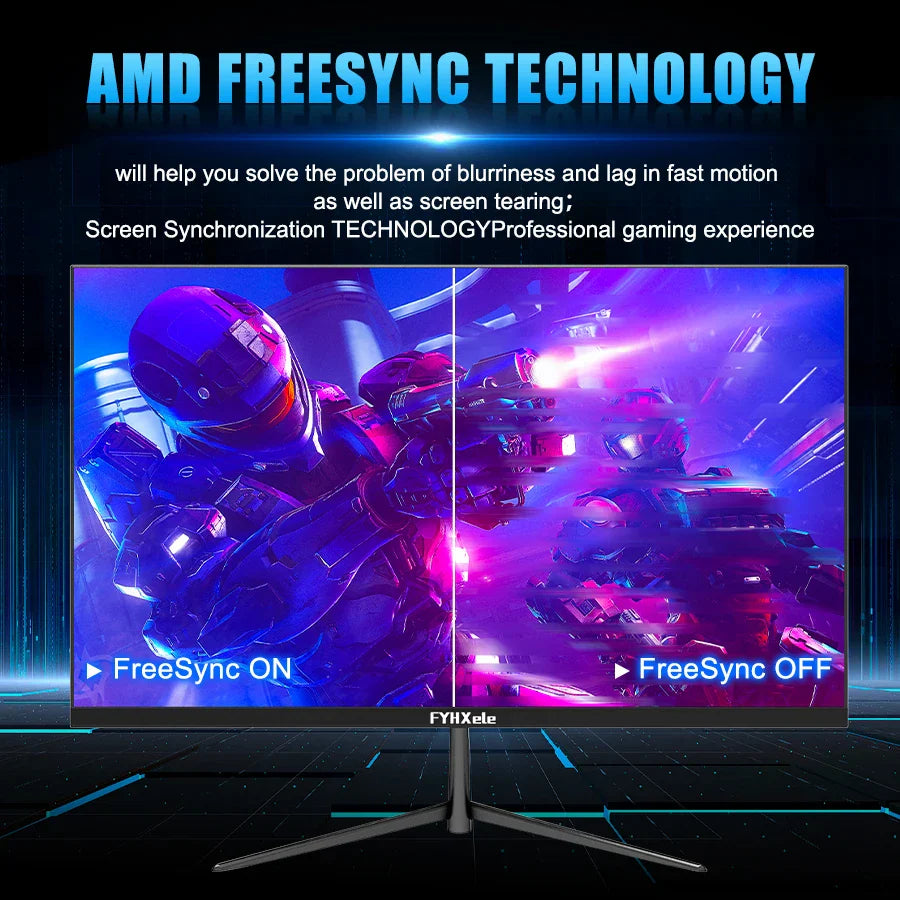 24" Gaming Monitor FYHXele 1080P 100Hz 2ms Eye Care LCD HDR G-Sync VESA Display