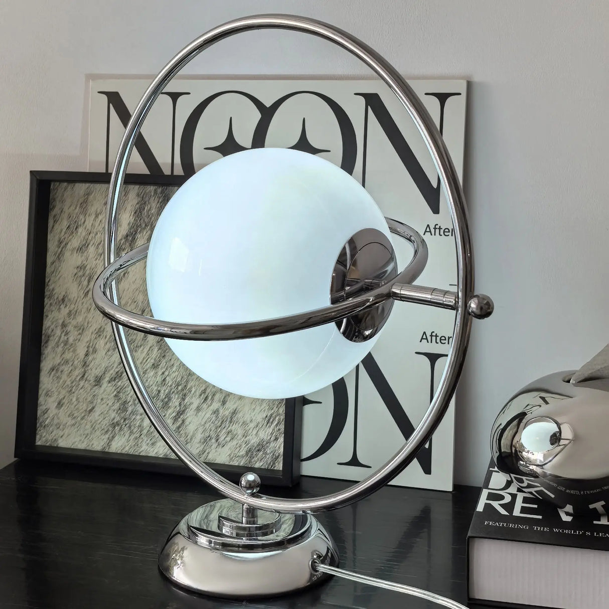 Minimalist Planet Desk Lamp Bauhaus Moon Glass Bedside Light Modern Home Decor