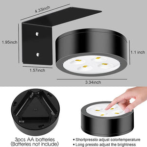 3 Pack Magnetic Picture Lights with Remote Dimmable Battery Art Wall Lights