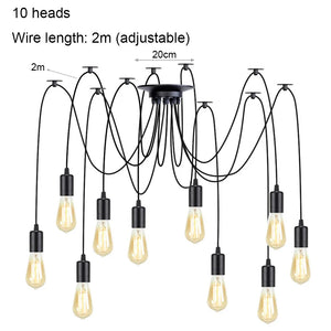 DIY Spider Chandelier Vintage Industrial Pendant Ceiling Light Home Hanging Lamp