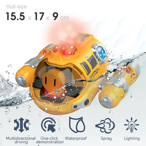 Waterproof RC Boat Toy for Kids Dual Propeller Remote Control Boat