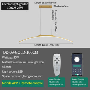 Modern LED Arc Pendant Light – Adjustable Dining Room Hanging Lamp for Kitchen