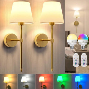 Wireless Rechargeable Wall Lamp Dimmable LED Battery Light with Remote Control