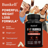 Fat Burning Supplement + Melatonin Supplement - 120 Capsules