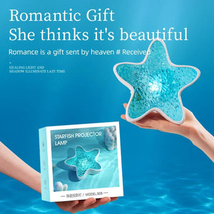 Starfish LED Night Light Rechargeable Ocean Wave Projector Romantic Table Lamp