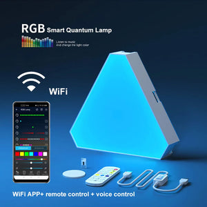 RGB Quantum LED Wall Lamp – Smart Rhythm Pickup Light for Bedroom & Gaming Setup