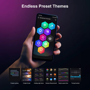 20M Smart RGBIC Outdoor LED Eaves Lights App Remote Control Flashing Home Decor