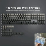 133-Key Gradient Green PBT Keycaps Cherry Profile Double Shot Side Printed Set