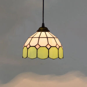 European Stained Glass Pendant Light 20cm Hanging Lamp Dining Bedroom Decor