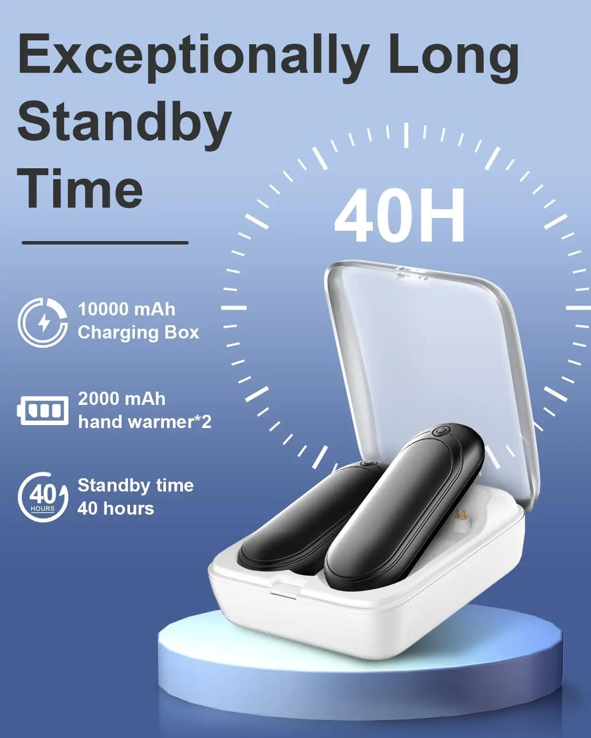 2-Pack 14000mAh Rechargeable Hand Warmers – Portable Pocket Heater for Winter