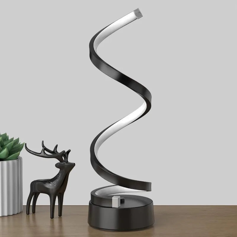 Classic Creative Spiral LED Table Lamp, Modern Minimalist Dimmable Spiral Table Lamp, Adjustable Arm, Soft Light, Multifunction